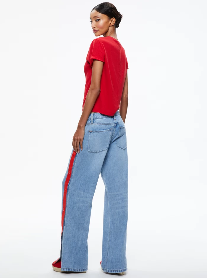 ROLA WIDE LEG SNAP SIDE JEAN