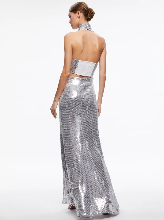 MAY HALTER NECK SEQUIN GOWN